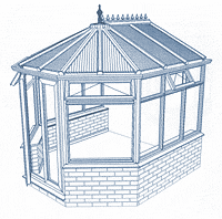 Victorian uPVC conservatory with dwarf wall